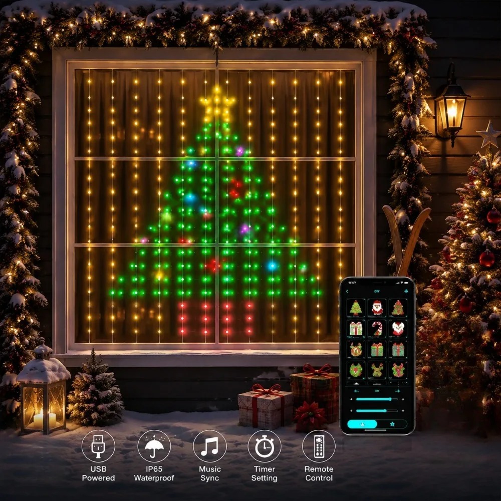Cortina de Luzes LED Pixel com - Home Decor Free App avaliação e preço