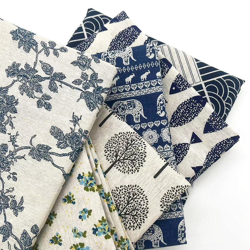 Tecido Vintage Azul Floral de  - Linen Table Runner avaliação e preço