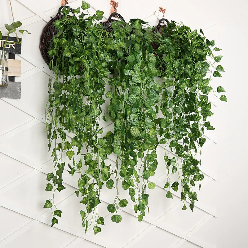 90cm artificial verde rabanete - Rattan Plant Basket avaliação e preço
