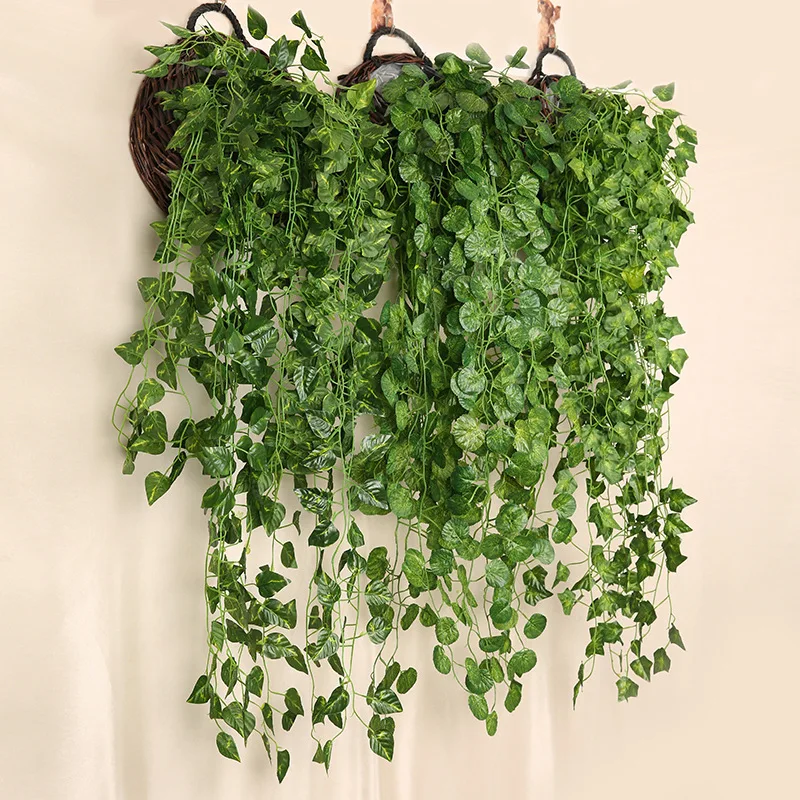 90cm artificial verde rabanete - Rattan Plant Basket avaliação e preço